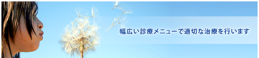 幅広い診療メニューで適切な治療を行います